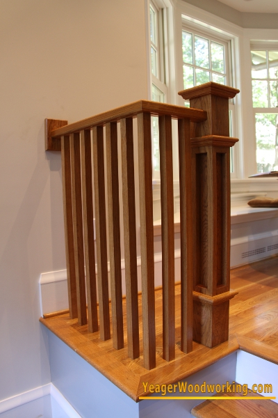 White Oak Handrail, Newels and Balusters